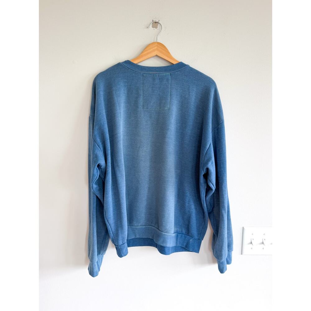 Aviator Nation Retro Inspired Wave Rainbow Print Crew Neck Sweatshirt Blue M - Picture 9 of 9
